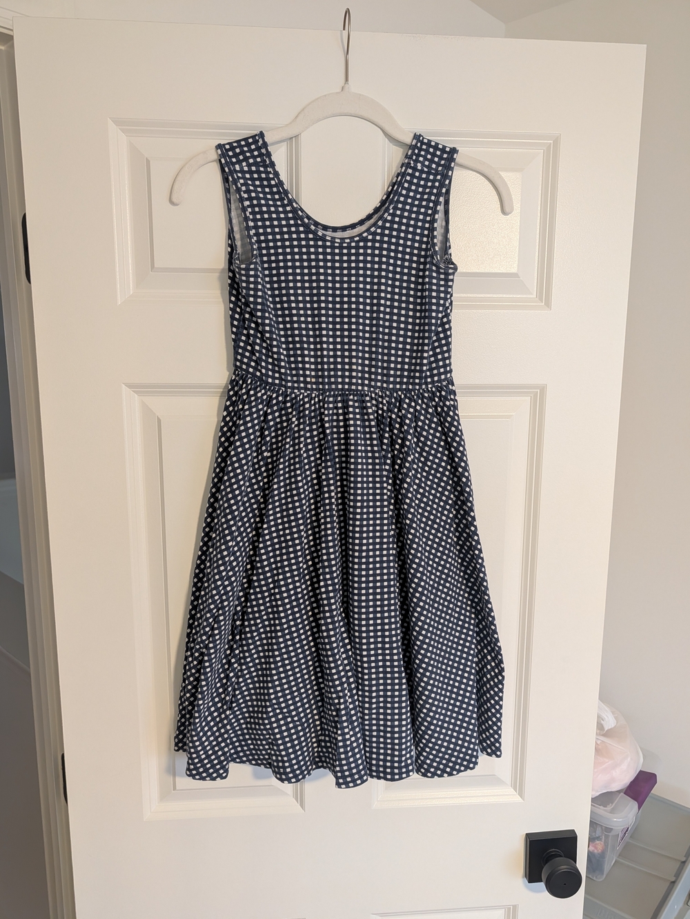 Alice + Ames Navy Gingham Sleeveless Dress